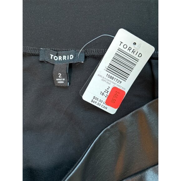 Torrid Skirt Size 2X Mini Studio Luxe Ponte High Waisted Skirt Coated Black NWT - Picture 5 of 6